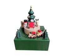 Generic Rotating Music boxes with Train | Detailed Miniature Village, Christmas Music boxes, Compact Tabletop Size, for Mantel, Nursery, Collectors
