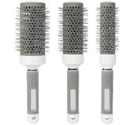 Generic Round Hair Brushes For Blow Drying, 3-Piece Set With Ceramic Coating, Lightweight Styling Brushes, 3 Sizes For Heat Styling
