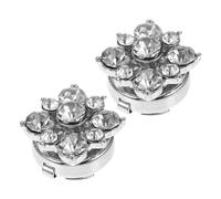 Generic round Rhinestone Button Covers for DIY and Holiday Decoration for Shirts and Blouses with Sturdy Construction 2 Pcs Silver Zinc Alloy Material and Sparkling Crystals