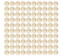 Generic Round Wood Beads 100Pcs 25MM Wooden Beads for DIY Crafting and Decoration with 5mm Hole Size Suitable for Various Projects Hand-Made Ideal Crafts for Clothes and Gifts Shown Color