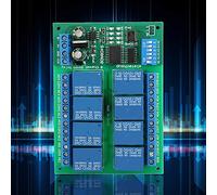 Generic RS485 Relay PLC Expansion Board, 8-Channel with Various Control Modes, for Remote Control, Green (#1)