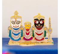 Generic RSGM Metal Lord Jagannath, Balaram & Subhadra Idol for Gifting, Home and Office Table, and Car Dashboard Accessories Small Size (6 X 8 Cm) Multicolor