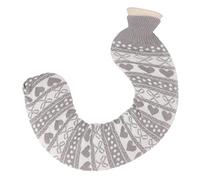 Generic Rubber Explosion-Proof U Shape Hot Water Bag for Muscle Soreness Relief Cozy for Friends Crystal Fabric (Grey Bowknot)