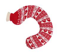 Generic Rubber Explosion-Proof U Shape Hot Water Bag for Muscle Soreness Relief Cozy for Friends Crystal Fabric (Red Bowknot)