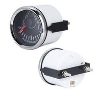 Generic Rudder Angle Meter, 52mm Boat Rudder Angle Indicator with 0 190ohm Sensor, Stainless Steel Stepper Motor Gauge, IP67 Red Backlight for Boat Yacht Marine (Black Dial Silver Cover)