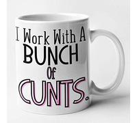 Generic Rude Office Mug - I Work with A Bunch of Cunts (White, 11oz)