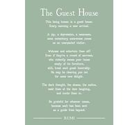 Generic Rumi The guest house poem art print (green). Size A4