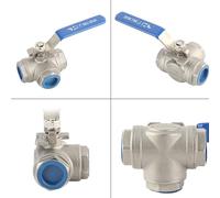Generic Rust Resistant Stainless Steel Ball Valve Three Way Pipe Ball Valve for Shutoff and Control 1" DN25 SUS304 Female Thread