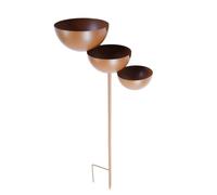 Generic Rustic Bird Bath, 3-Tier Metal Water Station for Garden | Rustic 3-tier metal water station with aged finish, a decorative hummingbird feeder and bird bath for outdoor garden spaces.
