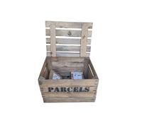 Generic Rustic Vintage Parcel Drop Box - 50 cm (W) x 40 cm (D) x 31 cm (H) - Vintage Wooden Crate