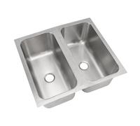 Generic RV Sink 304 Stainless Steel Kitchen Sink Double Bowl 380x340x159mm Drop in with 40mm Drain Outlet Scratch Resistant for Caravan Boat Motorhome Truck