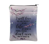 Generic S Me Series Inspired Book Sleeve Shatter Me Series Reader Gift Lovers Gift for Book Nerds (BackToMeBS) - Purple Polyester Zipper Book Cover Accessory