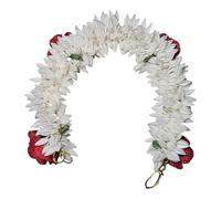 Generic S,S Store Traditional Indian Hair Accessories Gajra Artificial Flower Jewelry Handmade Women Party Wear Bridal, Mehndi Hair Bun - Red White