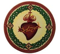 Generic Sacred Heart of Jesus Patch (4 Inch) Embroidered Iron-on or Sew-on Badge Catholic Church Symbol Christian Emblem Costume, Jacket, Backpack, Gift Patches, Large, Karma654