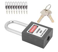 Generic Safety Padlock Set 10 Pcs Durable Impact-Resistant Steel Locks for Industrial Use - 1.5in Diameter (Black)