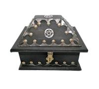 Generic Salem Witch USA Pentagram Gothic Magic Wood Metal Box Chest Box Jewellery Box, ST567