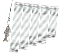 generic Saltwater Fishing Gear ，50pcs Stainless Steel Fishing Leaders with Swivels Snap Connect Kit High Strength Fish Line ， 4/6/8/10/12inch Fishing Wire Leader Line for Lure Bait Rig Hooks（Green）