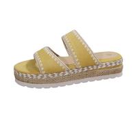generic sandals for women thick and flat sole for women, enhancing the silhouette. model modern and casual open toe single flange openwork wedge sandals women summer espadrille, lemon tree, 8.5 UK