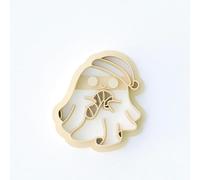 Generic Santa Ghost with Candy Cane Clay Cutter, Beige Plastic, Sharp Cutting Edge, 13 x 10.5 x 3 cm, for Polymer Clay Crafts, Made in UK, Ages 14+