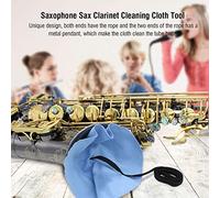 Generic Sax Cleaning Cloth Durable Drying Tube Inside Clean for Saxophone Clarinet Players Fiber Material Yellow 20.9 * 7.7inch (Blue)