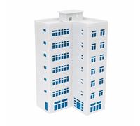 Generic Scale Building Assembly Architectural Model Building Model Structure Model Display Model With Hollow For Layouts And, 1/144, Large Building Pure White Blue Sheet
