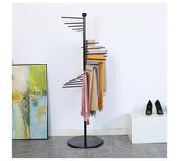 Generic Scarf Display Rack, Metal Floor Standing Pivoting Scarf Stand - Belt Shawl Hanger Hijab Organizer for Clothing Store, Space Saving Shelves Black