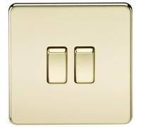 Generic Screwless 10A 2G 2-Way Switch - Polished Brass
