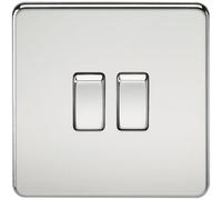 Generic Screwless 10A 2G 2-Way Switch - Polished Chrome