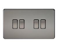Generic Screwless 10A 4G 2-Way Switch - Black Nickel