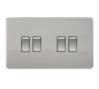 Generic Screwless 10A 4G 2-Way Switch - Brushed Chrome