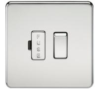 Generic Screwless 13A Switched Fused Spur Unit - Polished Chrome