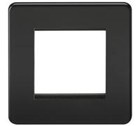 Generic Screwless 2G Modular Faceplate - Matt Black