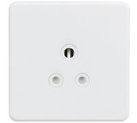 Generic Screwless 5A Unswitched Round Socket - Matt White