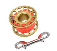 Generic Scuba Diving Reel Durable 30m Lightweight Aviation Aluminum Finger Spool Reel for Underwater Exploration Outdoor Activities (Gold)