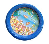Generic Sea Sound Drum, Bead Ocean Drum Fine Work MANSHIP Soft Educational Plastic for Music Enthusiasts for the Trip (6in Blue Fish Pattern)