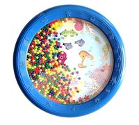 Generic Sea Sound Drum, Bead Ocean Drum Fine Work MANSHIP Soft Educational Plastic for Music Enthusiasts for the Trip (8in Blue Fish Horse Pattern)