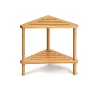 Generic Seat Bamboo Corner Stool Shower Bench Triangle Seat Organizer With Slatted Top And Storage Shelf Suitable for bath time footrest use shaving