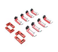 Generic Secure 90 Degree Right Angle Clamp Set Aluminum Alloy Corner Clamp for Woodworking, 8 Clamps 4 Squares for Drawer Frame, Strong Clamping Force