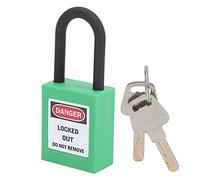 Generic Security Padlock Heavy Duty Engineering Insulation Lock for Construction Sites with 2 Keys [Nylon 38mm/1.5in] (Green)