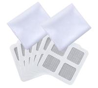 Generic Self-Adhesive White Window Screen Mesh Netting Set 1.3x1.5m 1.5x2m with 6 Repair Patches and 3 Hook and Loop Tape Rolls, Fly Screen Curtain for Indoor Window and Door Protection