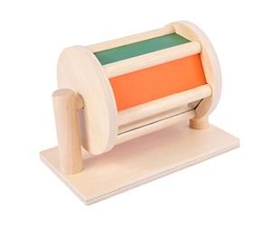 Generic Sensory Rotating Toy Wooden Textile Baby Infant Early Educational Instrument Rotating Color Cognition Toy Safe Non Beech Wood 3Y+ Kids Gift 21.5x12.7x16cm (blue)