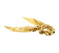 Generic Sequin Bow Hair Scrunchie for Women, Glitter Ribbon Hair Tie with Streamer Bow, Gold Sparkly Ponytail Accessory for Parties and Daily Wear