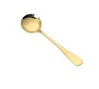 Generic Serving Spoons, Serving Spoons for Buffet Stainless Steel Soup with Comfortable Long Handle Round Thick Stainless Steel for Eating Things Like Soup, Yogurt, Pudding, (Golden Tablespoon)