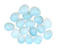 Generic Set Egg Opalite Crystal Natural 50 Pcs, 0.83 X 0.63 In / 2.1 X 1.6 Cm Gemstone Ornament Mini Stone Eggs Bulk, For Home Decor Easter, White