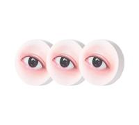 Generic Set of 3 Lash Mapping Sponges for Eyelash Training, Eye Shaped Tools, brown and black