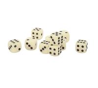 Generic Set of 30 Durable 6 Sided Plastic Dice for Board Games, Parties and Math Teaching (Beige)