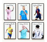 Generic Set Of 6 Multicoloured Football Legends Posters (A5-14.8 x 21cm) For Living Room Decor