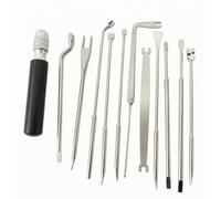Generic Set Piano Tuning Kit Accessories Tools Supplies Solid Metal Construction With Slim Bodies And Cylinder Grip Flat Forked Hooked Angled Ends Comes With