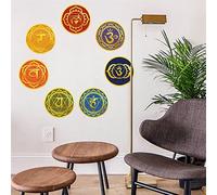 Generic Seven Chakra Wall Stickers Buddhism Cosmic Energy Centers Round Vinyl Decals Wall Hanging Yoga Meditation Stickers Room Art Decor