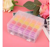Generic Sewing Machine Bobbins Organizer Practical Translucent Plastic Bobbin Box for Hand Stitching Machine 50PCS Double Deck Bobbins for Sewing Thread Storage